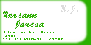 mariann jancsa business card